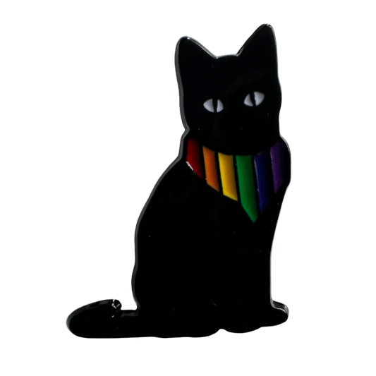 Cat in Pride bandanna - Enamel pin badge