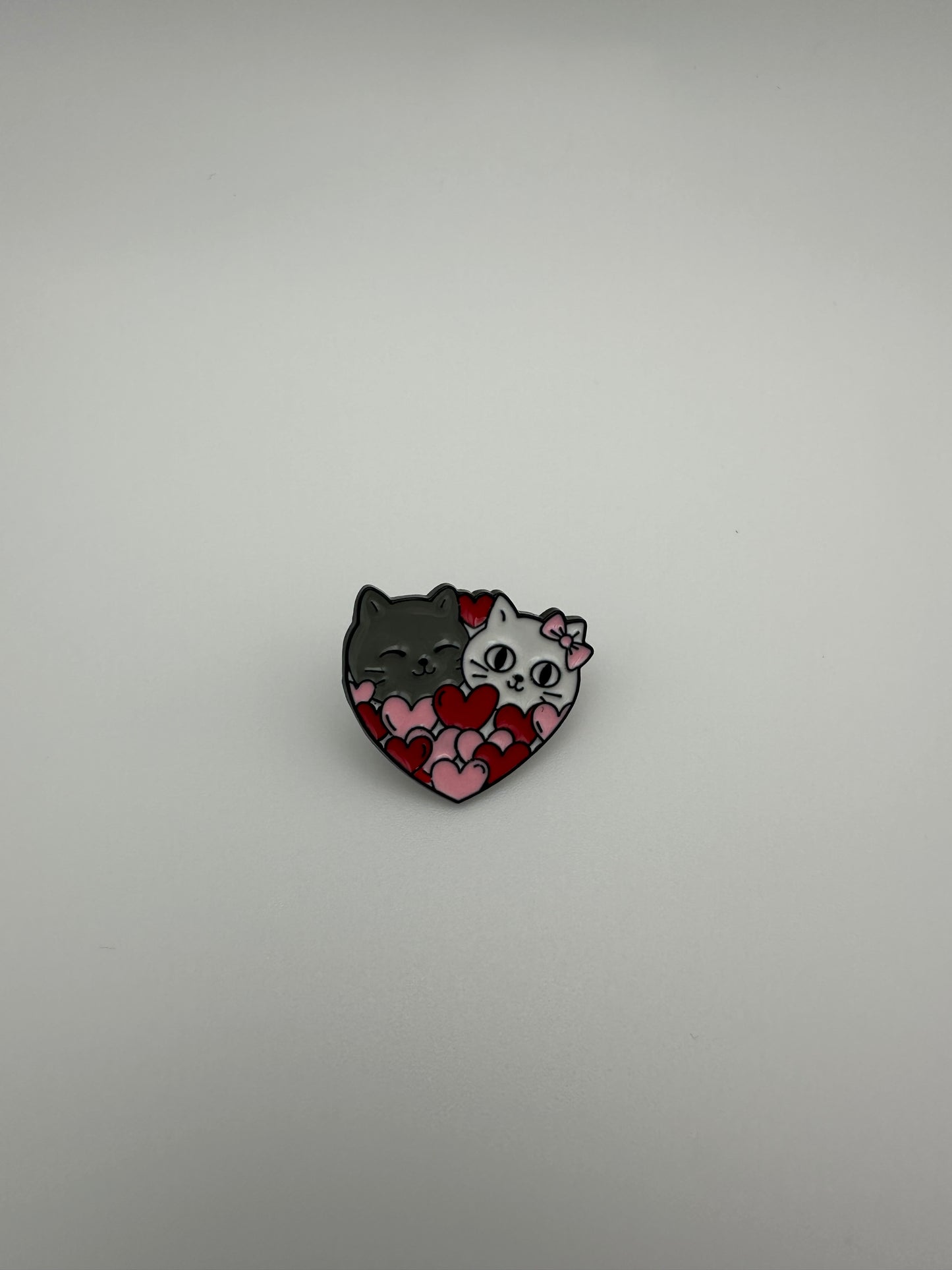 Cute Valentine cats in a heart - Enamel pin badge