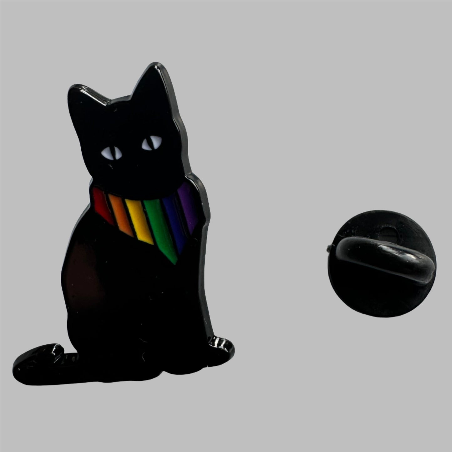 Cat in Pride bandanna - Enamel pin badge
